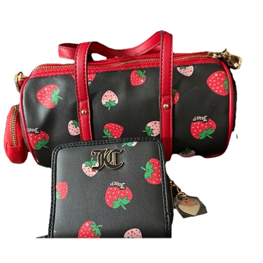 Juicy Couture Sweet and Juicy Mini Barrel Bag Coin Purse And Wallett Strawberry